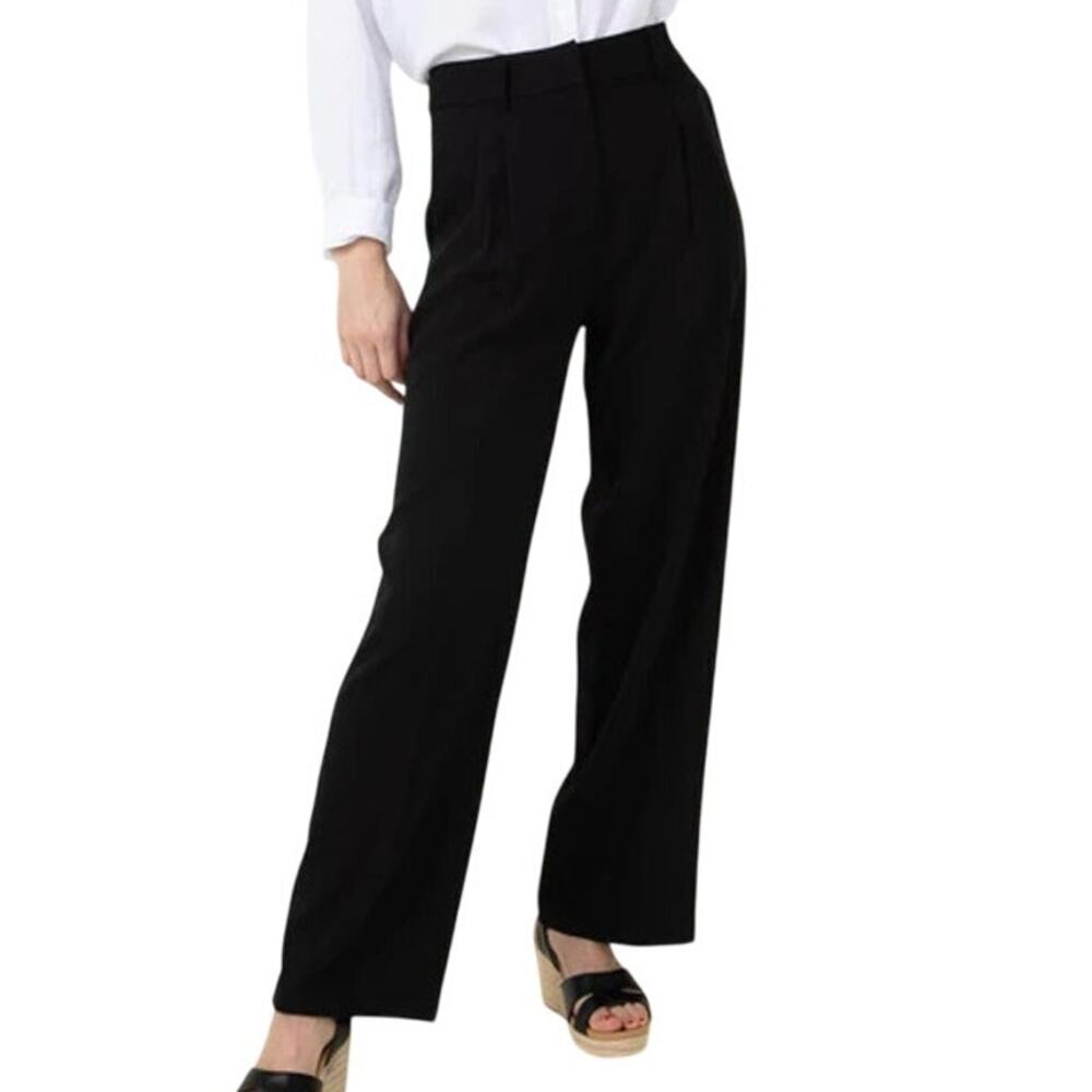 Shinestar Boyfriend Trouser Pant XL Black Wide Leg Pleat High Rise Corpcore NEW